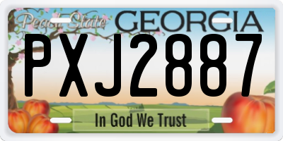 GA license plate PXJ2887