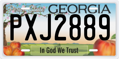 GA license plate PXJ2889