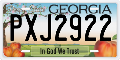 GA license plate PXJ2922