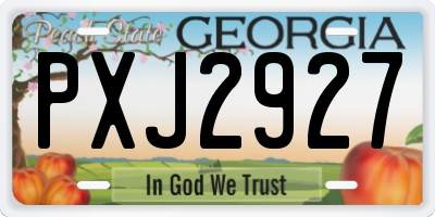 GA license plate PXJ2927
