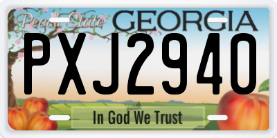 GA license plate PXJ2940