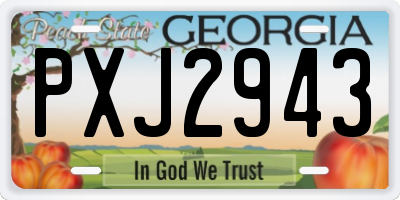 GA license plate PXJ2943