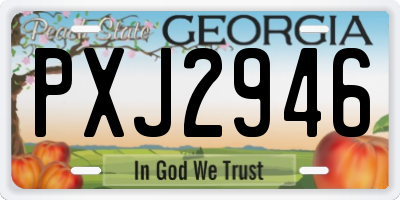 GA license plate PXJ2946