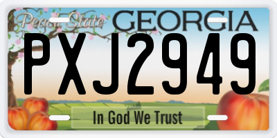 GA license plate PXJ2949