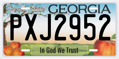 GA license plate PXJ2952