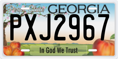 GA license plate PXJ2967