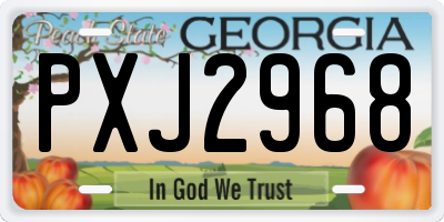 GA license plate PXJ2968