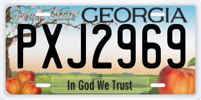 GA license plate PXJ2969