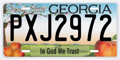 GA license plate PXJ2972