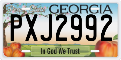 GA license plate PXJ2992