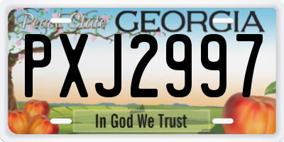 GA license plate PXJ2997