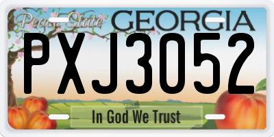 GA license plate PXJ3052