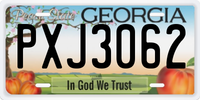 GA license plate PXJ3062