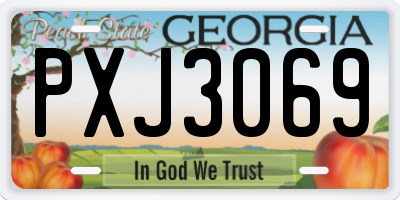 GA license plate PXJ3069