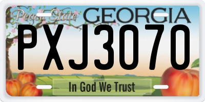 GA license plate PXJ3070
