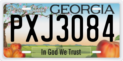GA license plate PXJ3084