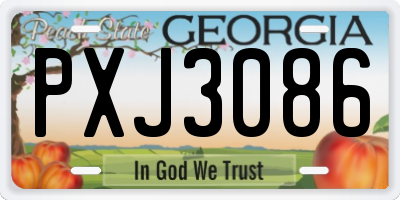 GA license plate PXJ3086