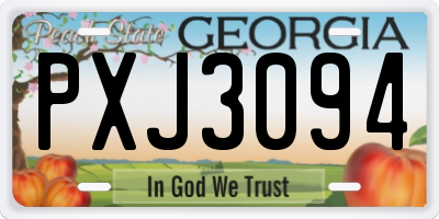 GA license plate PXJ3094
