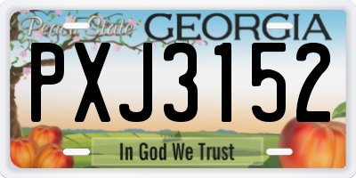 GA license plate PXJ3152