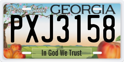 GA license plate PXJ3158
