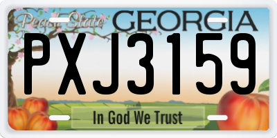 GA license plate PXJ3159