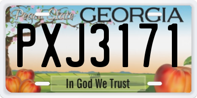 GA license plate PXJ3171