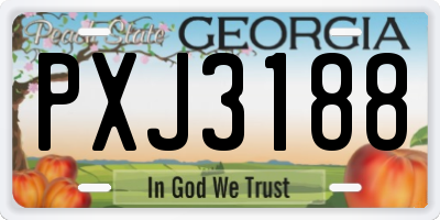 GA license plate PXJ3188