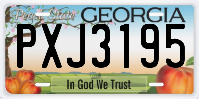 GA license plate PXJ3195
