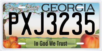 GA license plate PXJ3235