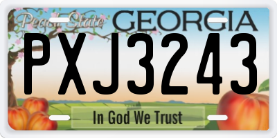 GA license plate PXJ3243