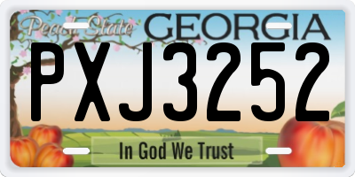 GA license plate PXJ3252