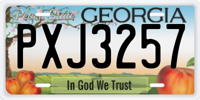 GA license plate PXJ3257