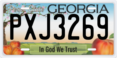 GA license plate PXJ3269