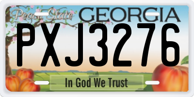 GA license plate PXJ3276