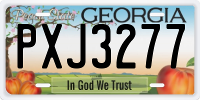 GA license plate PXJ3277