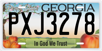 GA license plate PXJ3278