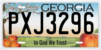 GA license plate PXJ3296
