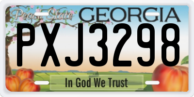GA license plate PXJ3298
