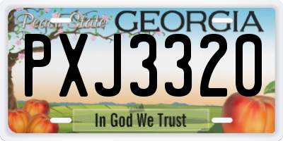 GA license plate PXJ3320