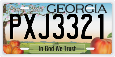 GA license plate PXJ3321