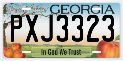 GA license plate PXJ3323