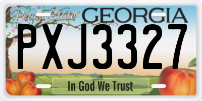 GA license plate PXJ3327