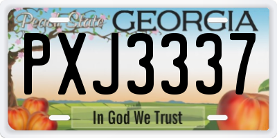 GA license plate PXJ3337