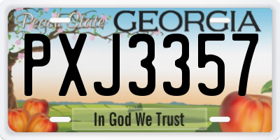 GA license plate PXJ3357