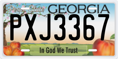 GA license plate PXJ3367