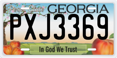 GA license plate PXJ3369