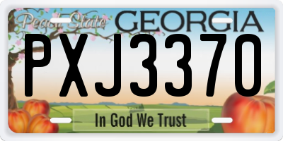 GA license plate PXJ3370