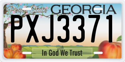 GA license plate PXJ3371