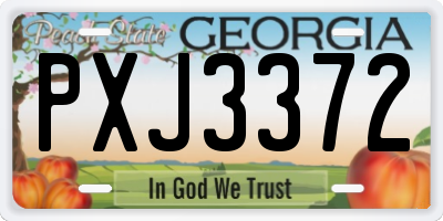 GA license plate PXJ3372