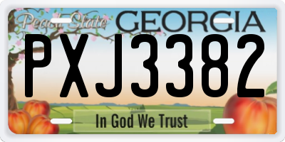 GA license plate PXJ3382